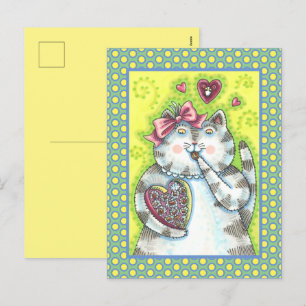 CHOCOLATES FROM KITTEN'S SECRET ADMIRER, VALENTINE HOLIDAY POSTCARD