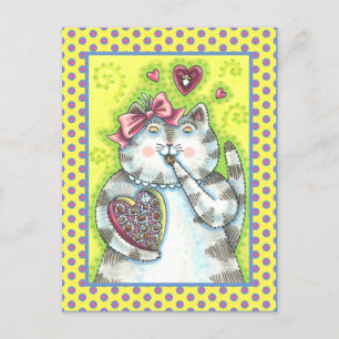 CHOCOLATES FROM KITTEN'S SECRET ADMIRER, VALENTINE HOLIDAY POSTCARD