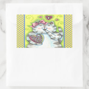 CHOCOLATES FROM KITTEN'S SECRET ADMIRER, VALENTINE RECTANGULAR STICKER