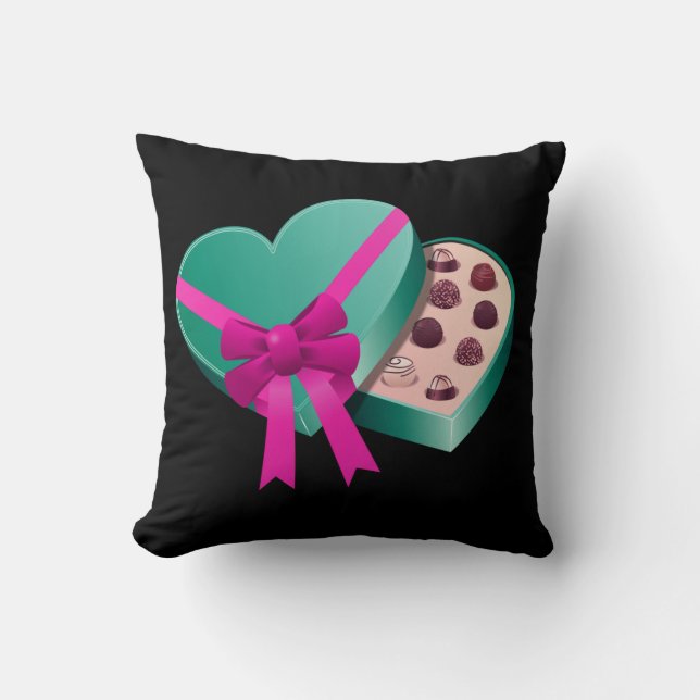 Chocolates throw pillow. cushion (Front)
