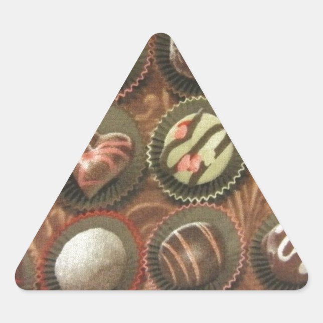 Chocolates & Truffles Triangle Sticker (Front)