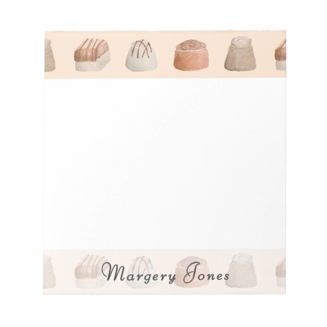 Chocolates Watercolor Custom Notepad (Front)