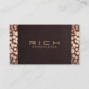 Chocolatier Elegant Brown and Gold Business Card