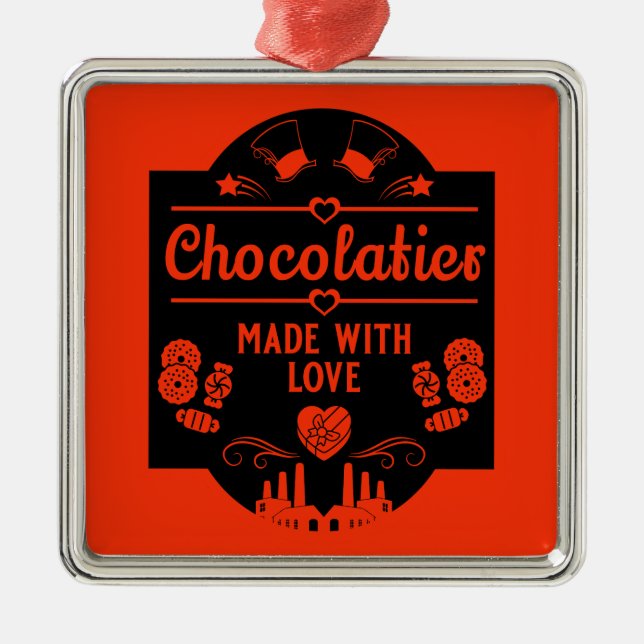Chocolatier Maker Metal Ornament (Front)