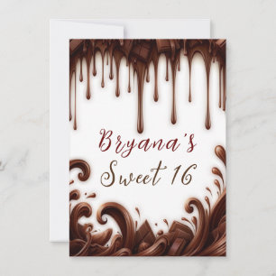 Chocolaty Drips Chocolate Party Birthday  Invitation