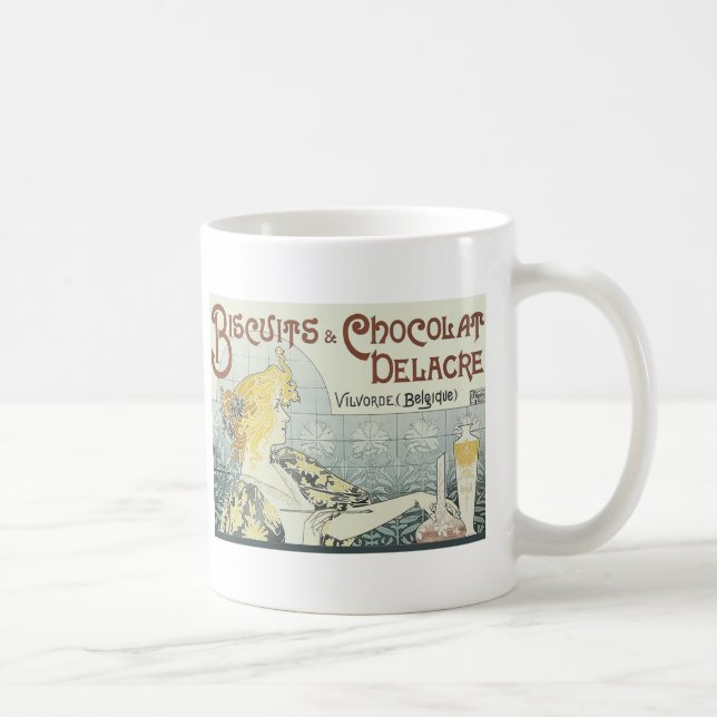 Chocoloate Art Nouveau Woman Coffee Mug (Right)