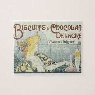 Chocoloate Art Nouveau Woman Jigsaw Puzzle