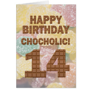 Chocololic 14th Birthday card