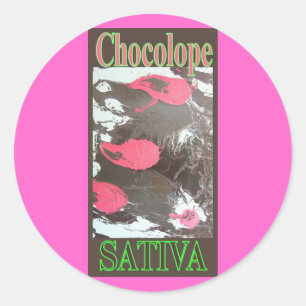 CHOCOLOPE SATIVA CLASSIC ROUND STICKER