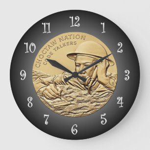 Choctaw Code Talkers Bronze Medal ~ Large Clock