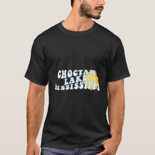Choctaw Lake Mississippi Ms Retro Wavy Souvenir Va T-Shirt