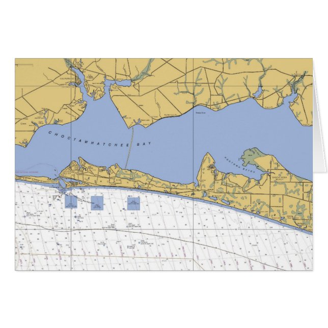 Choctawhatchee Bay, FL Nautical Chart (Front Horizontal)