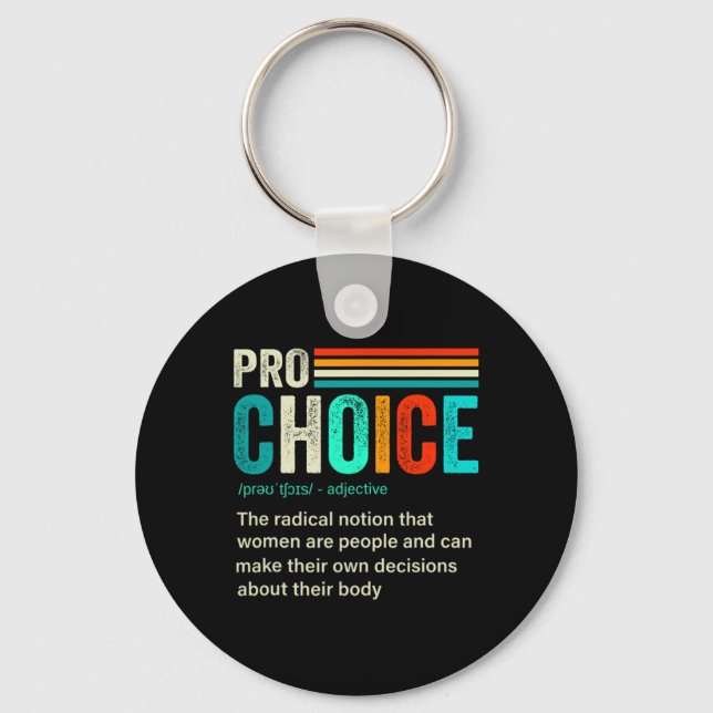 Choice Definition Feminist Women's Rights Retro Vi Key Ring (Front)