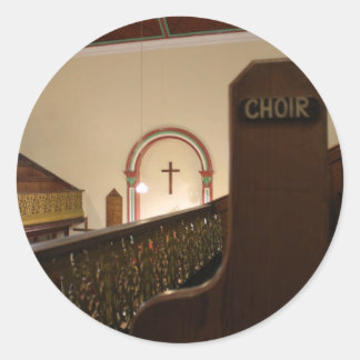 choir bench classic round sticker