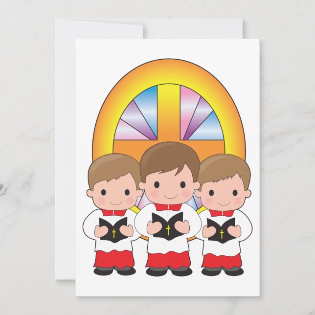 Choir Boys Singing in Church Christian Worship Invitation (Front)