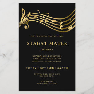 Choir Concert Flyer Template Elegant Music Notes