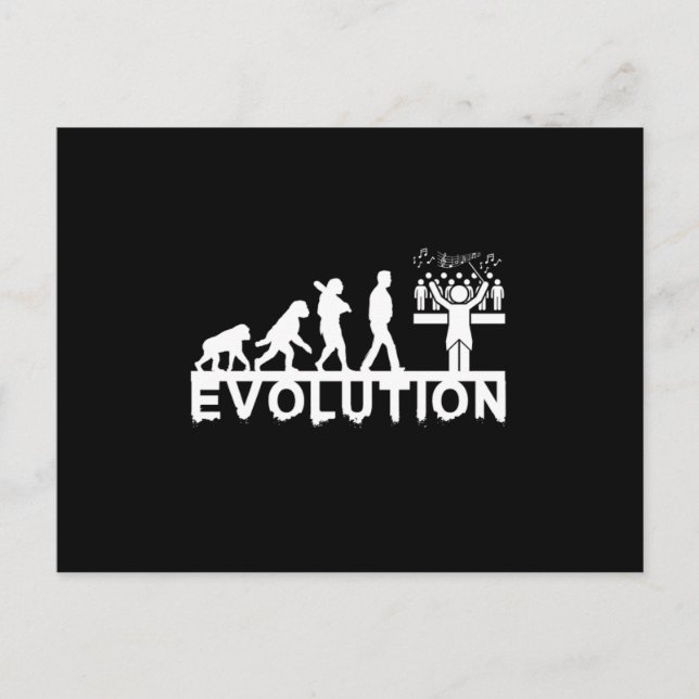Choir Conductor Evolution Chorus Choral Music Gift Postcard (Front)