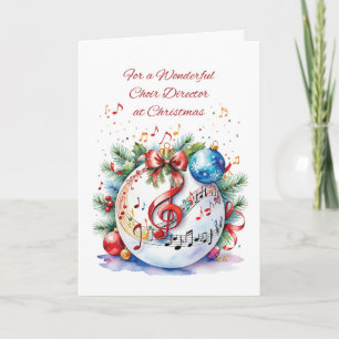 Choir Director Christmas Ornament with Music Notes
