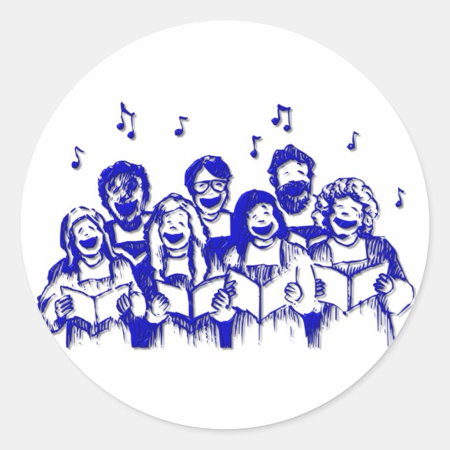 Choir members/singers classic round sticker (Front)
