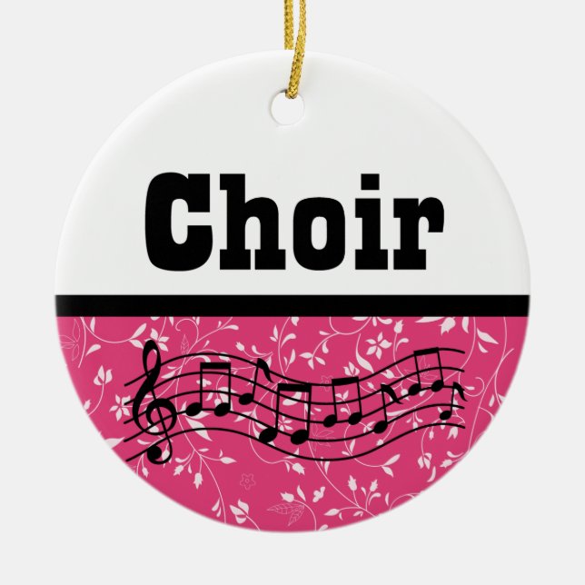 Choir Music Ceramic Ornament (Front)