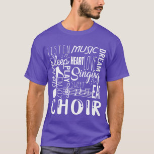 Choir Music Heart Love Musical Note Eat Sleep girl T-Shirt