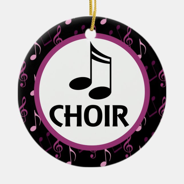 Choir Music Notes Ornament Gift (Front)