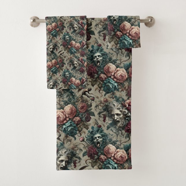 Choir of an Unholy Accord – Gothic Victorian Bath Towel Set (Insitu)