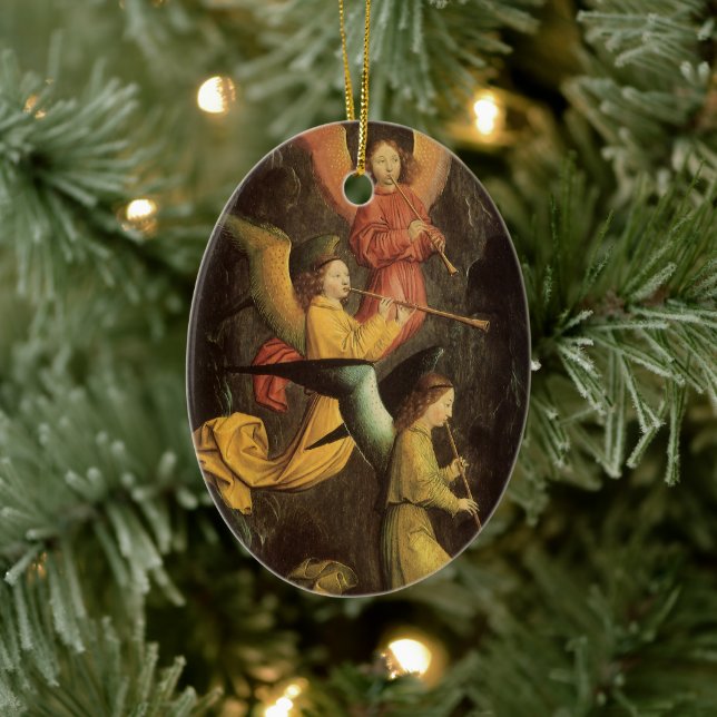 Choir of Angels by Simon Marmion, Renaissance Art Ceramic Ornament (Tree)