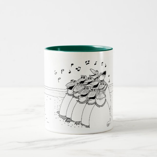 Choir of Frogs Two-Tone Coffee Mug (Center)