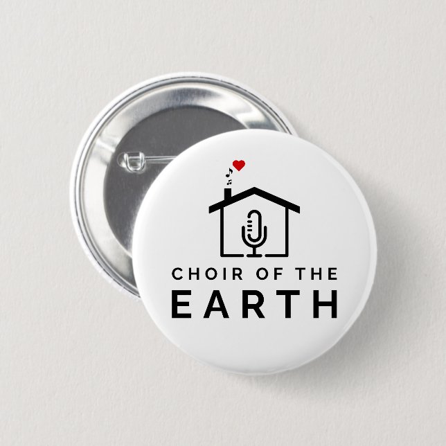 Choir of the Earth logo - white -  6 Cm Round Badge (Front & Back)