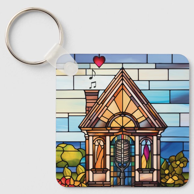 Choir of the Earth Stained Glass Logo Key Ring (Front)