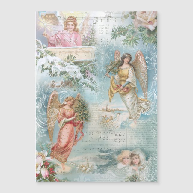Choir of Vintage Christmas Winter Angels Collage (Front)