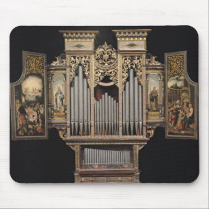 Choir organ with open panels mouse pad
