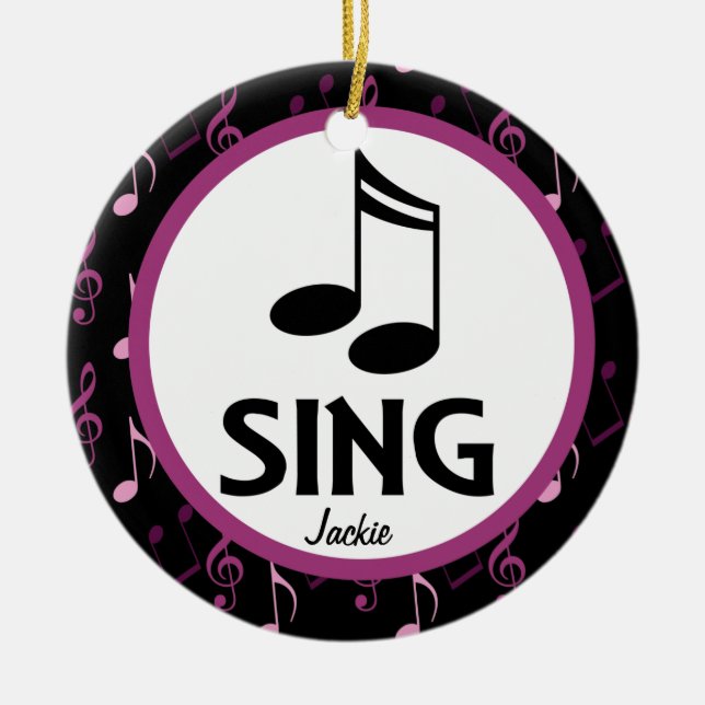Choir Sing Personalised Music Christmas Ornament (Front)