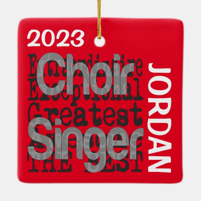 Choir Singer Extraordinaire CUSTOM Ceramic Ornament (Back)