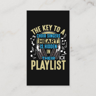 Choir Singer Key to Heart Musical Orchestra Lover Business Card