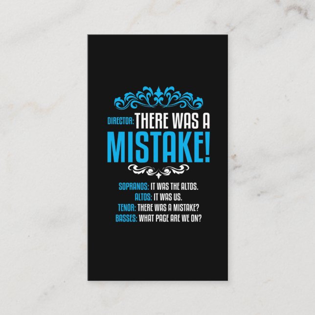 Choir Singer Musical Music Director Soprano Alto T Business Card (Front)