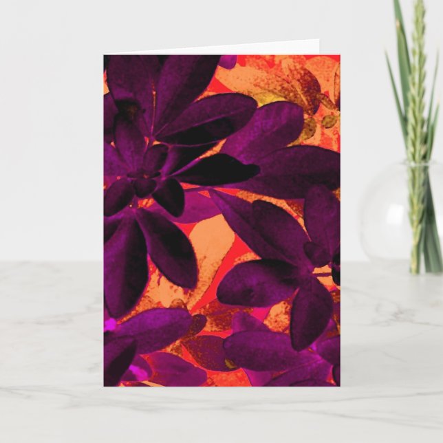 Choisya Autumn 3 greetings card vertical (Front)