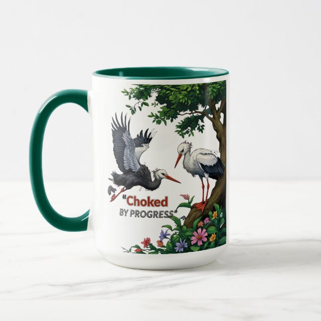 Choked by Progress – Eco Awareness Mug (Left)