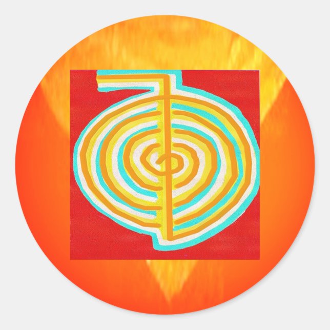 CHOKURAY : CHO KU RAY Reiki Healing Symbol Classic Round Sticker (Front)
