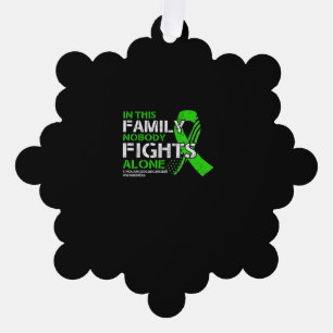 Cholangiocarcinoma Awareness - American Flag Green Tree Decoration Card
