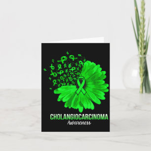 Cholangiocarcinoma Awareness Green Ribbon Flower Card