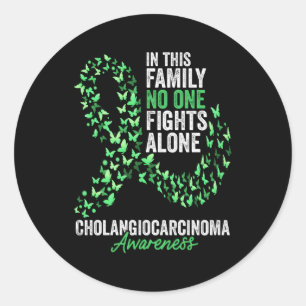 Cholangiocarcinoma Awareness Month Butterflies Gre Classic Round Sticker