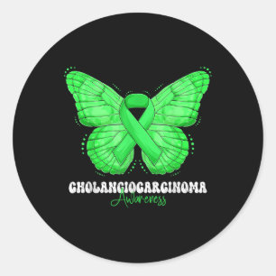 Cholangiocarcinoma Awareness Month Green Ribbon Bu Classic Round Sticker