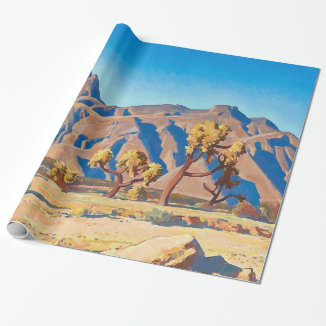 Chollas Against the Mountains by Maynard Dixon Wrapping Paper (Unrolled)