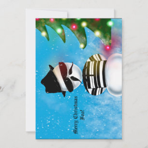 Cholo Snowman Foo Christmas Tree Lights Snow Invitation