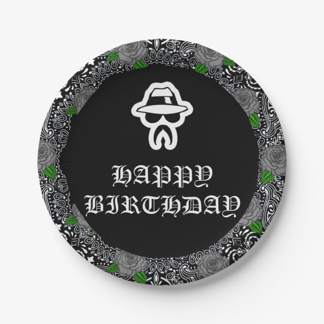 Cholo Theme Party Plates (Front)