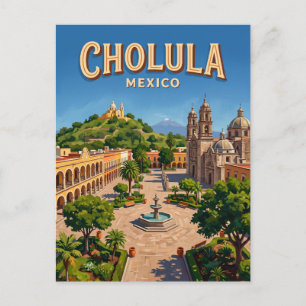 Cholula Plaza de la Concordia Mexico Postcard