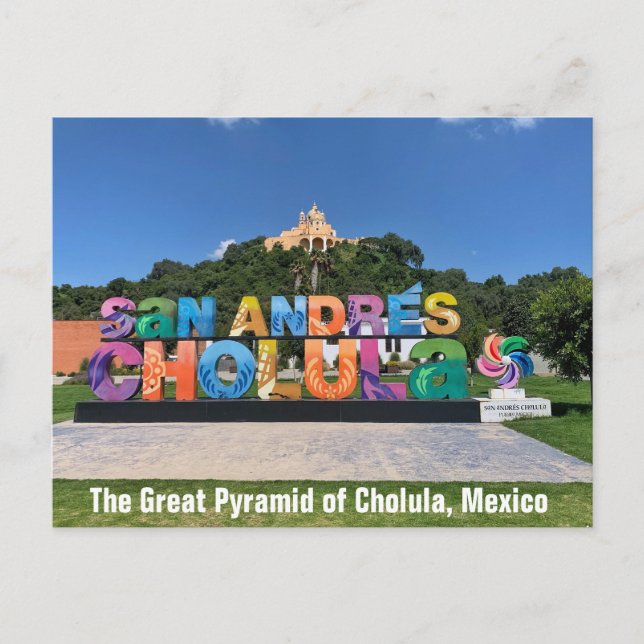 Cholula Pyramid, Mexico Postcard (Front)