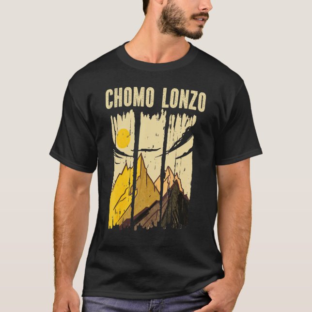 Chomo Lonzo Mountain Peak Summit Climber T-Shirt (Front)